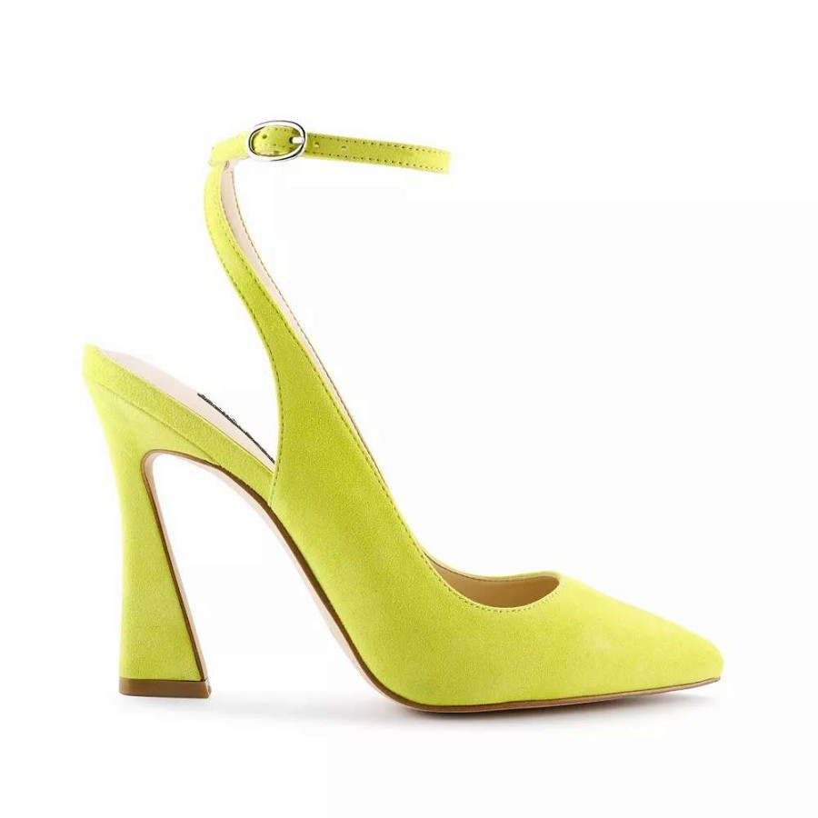 Shoes * | Nine West Tabita Women'S Suede Pumps Neon Yellow Suede