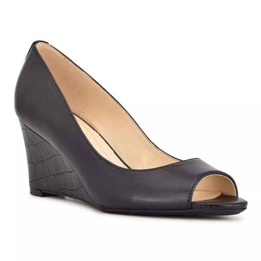 Shoes * | Nine West Cape 9 9 Women'S Leather Wedge Heels