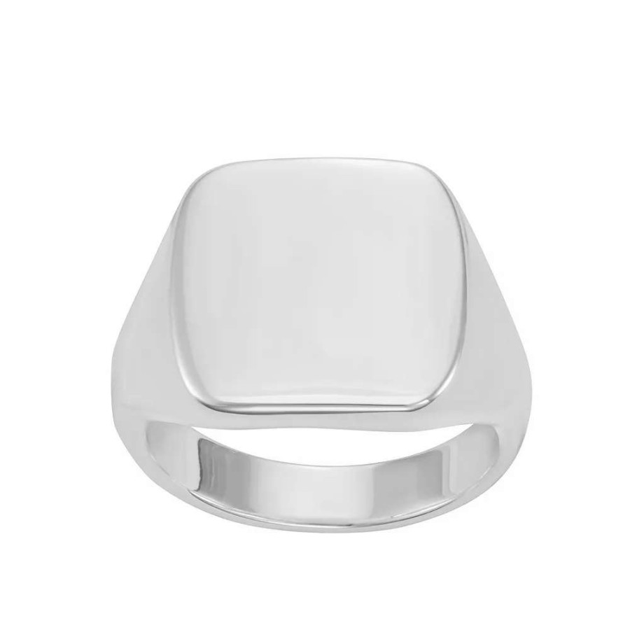 Jewelry * | Nine West Silver Tone Cushion Signet Ring