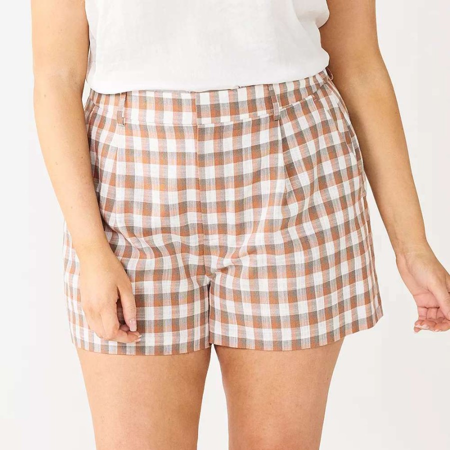 Clothing * | Plus Size Nine West High Rise Walking Shorts