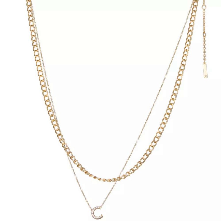 Jewelry * | Nine West Multi-Row Initial "C" Pendant Necklace