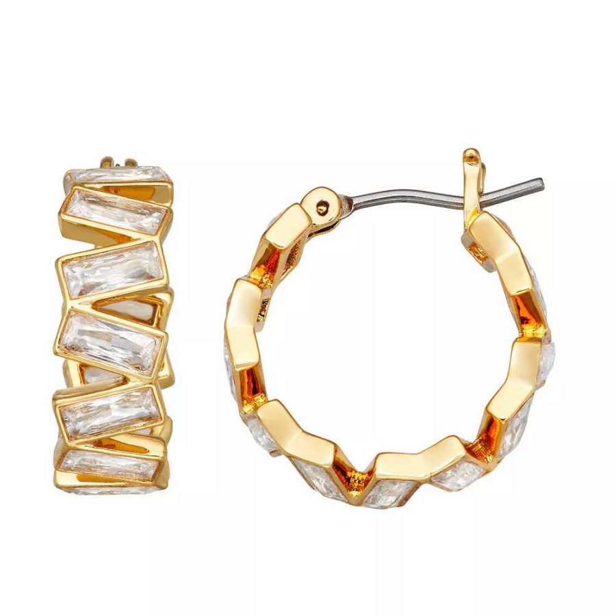 Jewelry * | Nine West Simulated Crystal Hoop Earrings