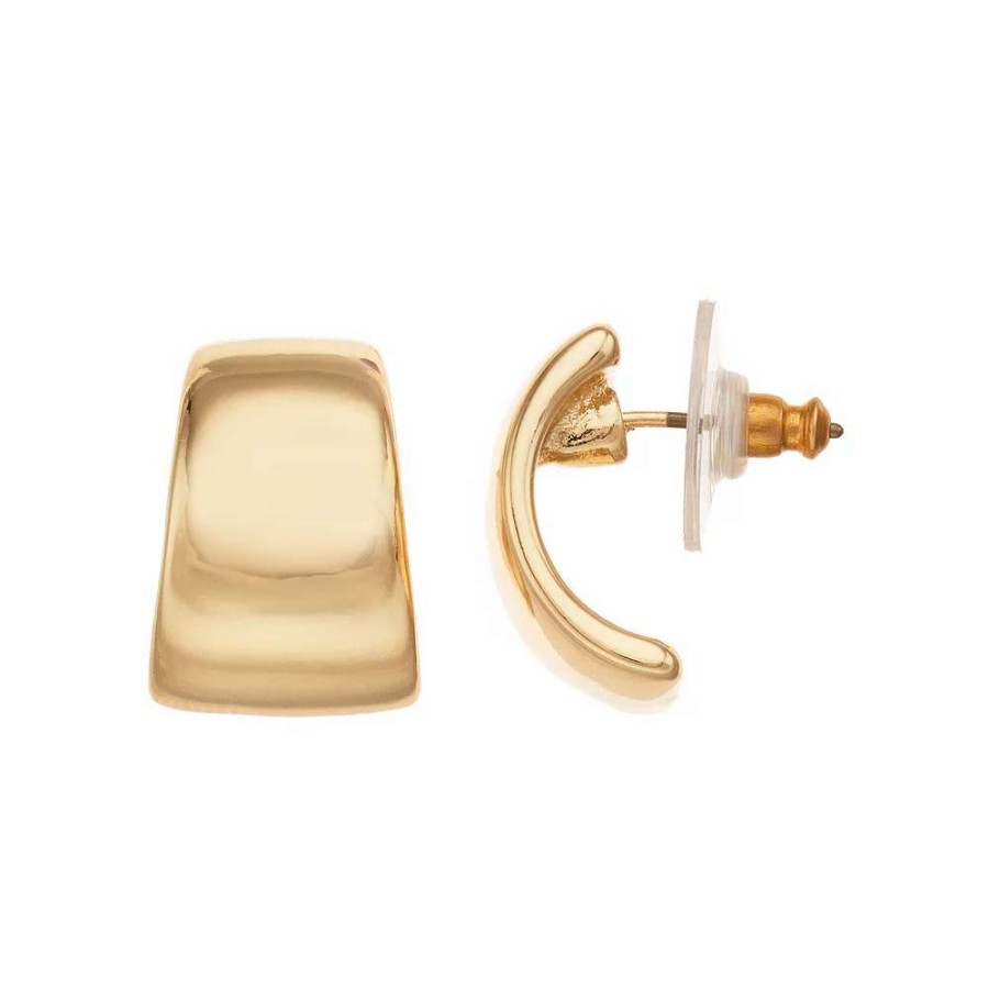 Jewelry * | Nine West Gold-Tone Smooth Button Earrings