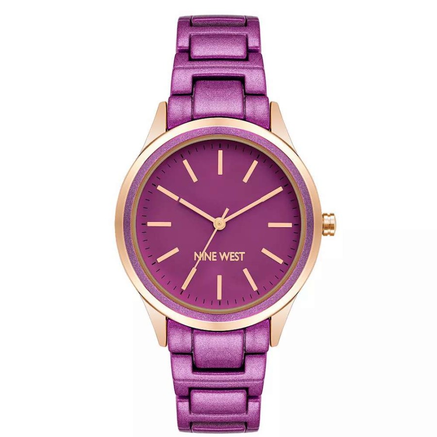 Watches * | Nine West Women'S Pink Band & Dial Watch Red