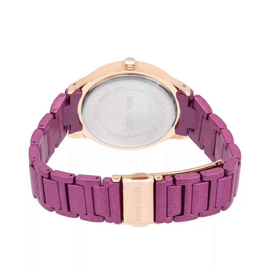 Watches * | Nine West Women'S Pink Band & Dial Watch Red