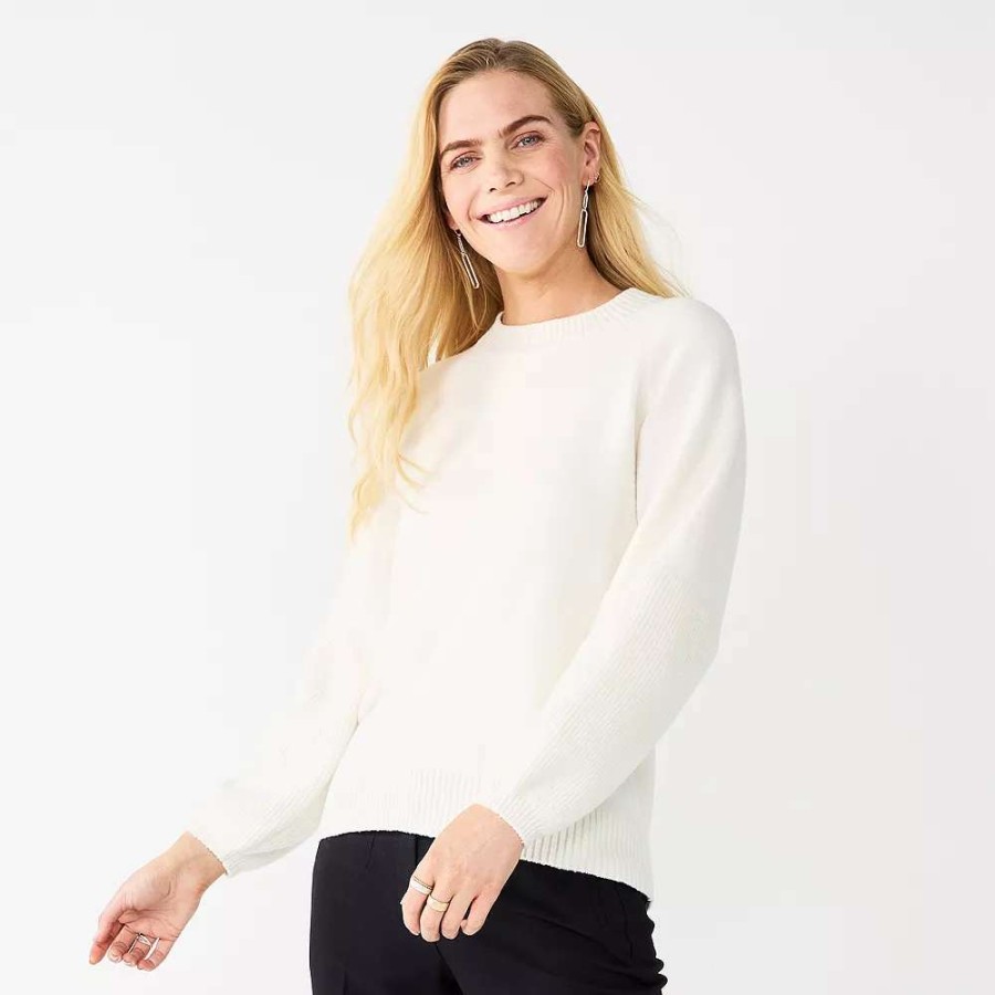 Clothing * | Women'S Nine West Texture Sleeve Sweater