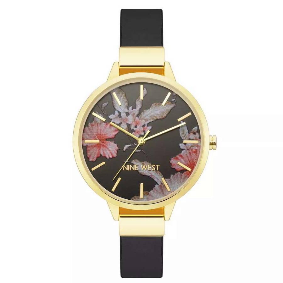 Watches * | Nine West Women'S Flower Dial Strap Watch