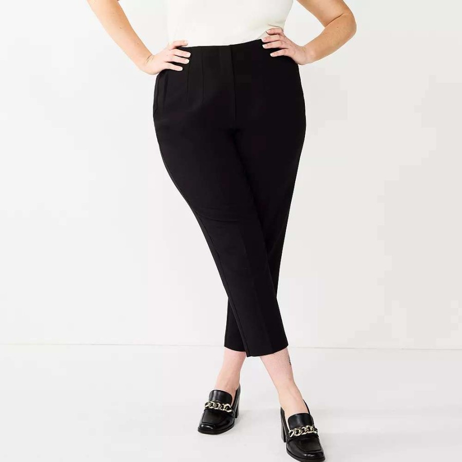 Clothing * | Plus Size Nine West High-Waisted Tapered Pants