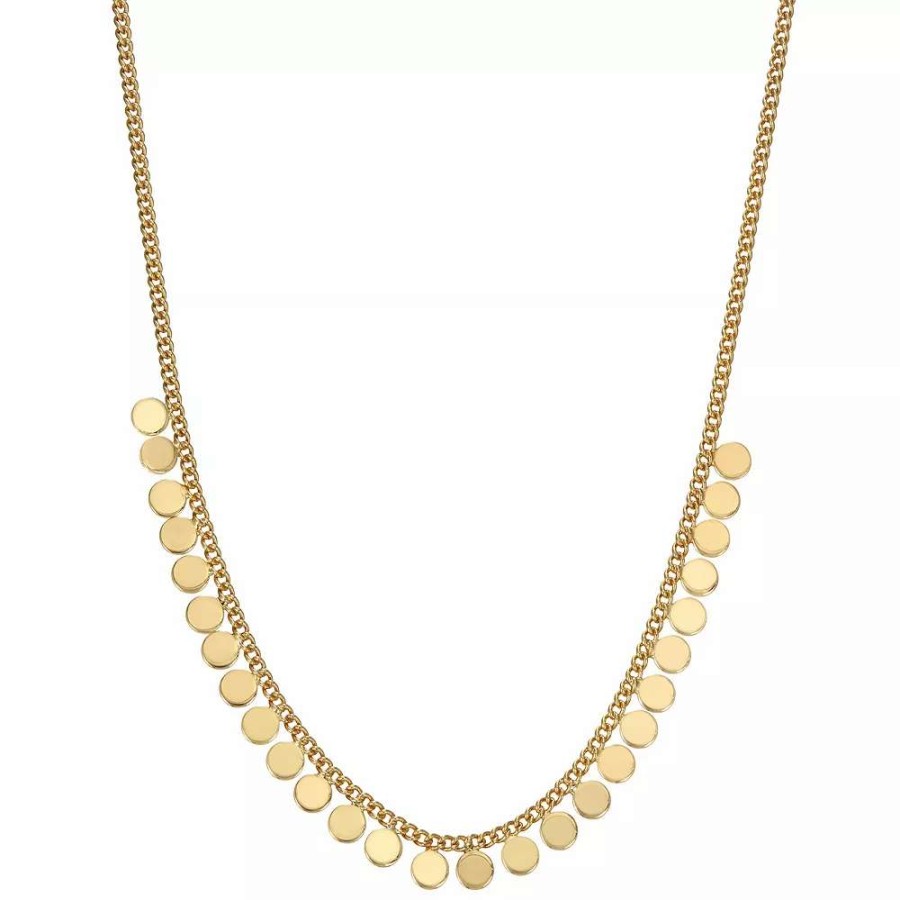 Jewelry * | Nine West Circle Disc Pendants Frontal Necklace