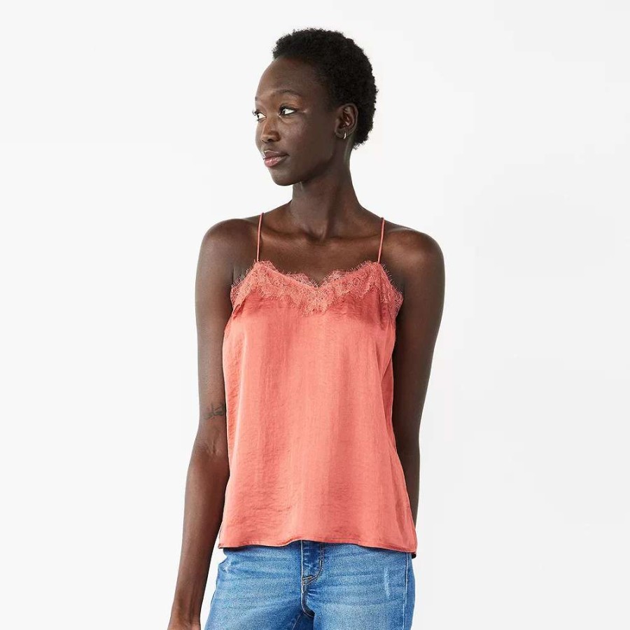 Clothing * | Women'S Nine West Lace Trim Cami