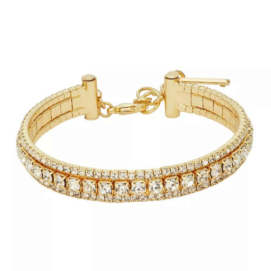 Jewelry * | Nine West Thin Simulated Crystal Cuff Bracelet