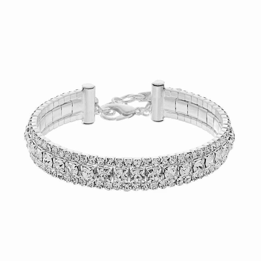 Jewelry * | Nine West Thin Simulated Crystal Cuff Bracelet