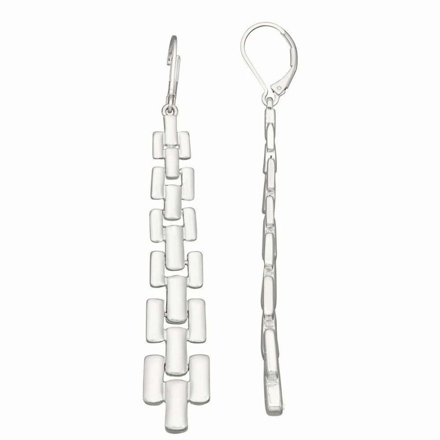 Jewelry * | Women'S Nine West Silver Tone Chain Drop Earrings