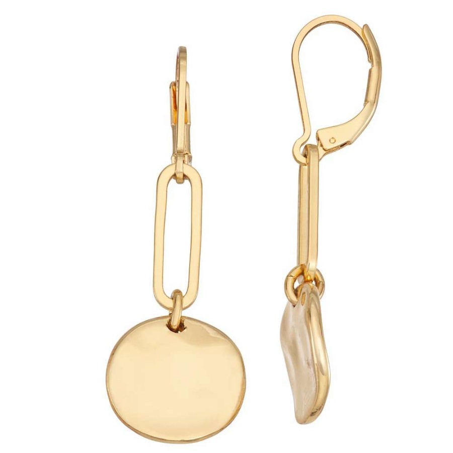 Jewelry * | Nine West Gold Tone Wavy Double Drop Earrings