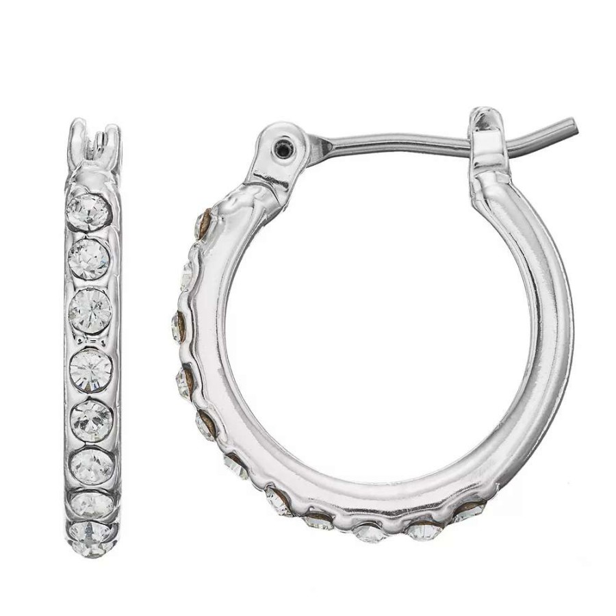 Jewelry * | Nine West Pave Hoop Earrings