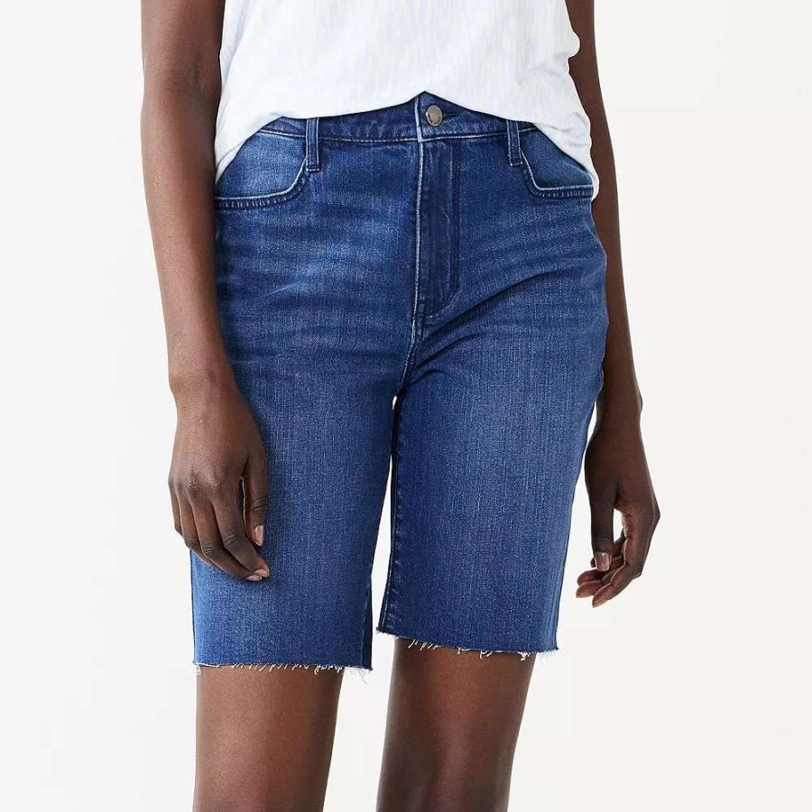 Clothing * | Women'S Nine West High Rise Bermuda Boyfriend Shorts