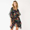 Clothing * | Women'S Nine West Floral Swim Cover-Up Kimono