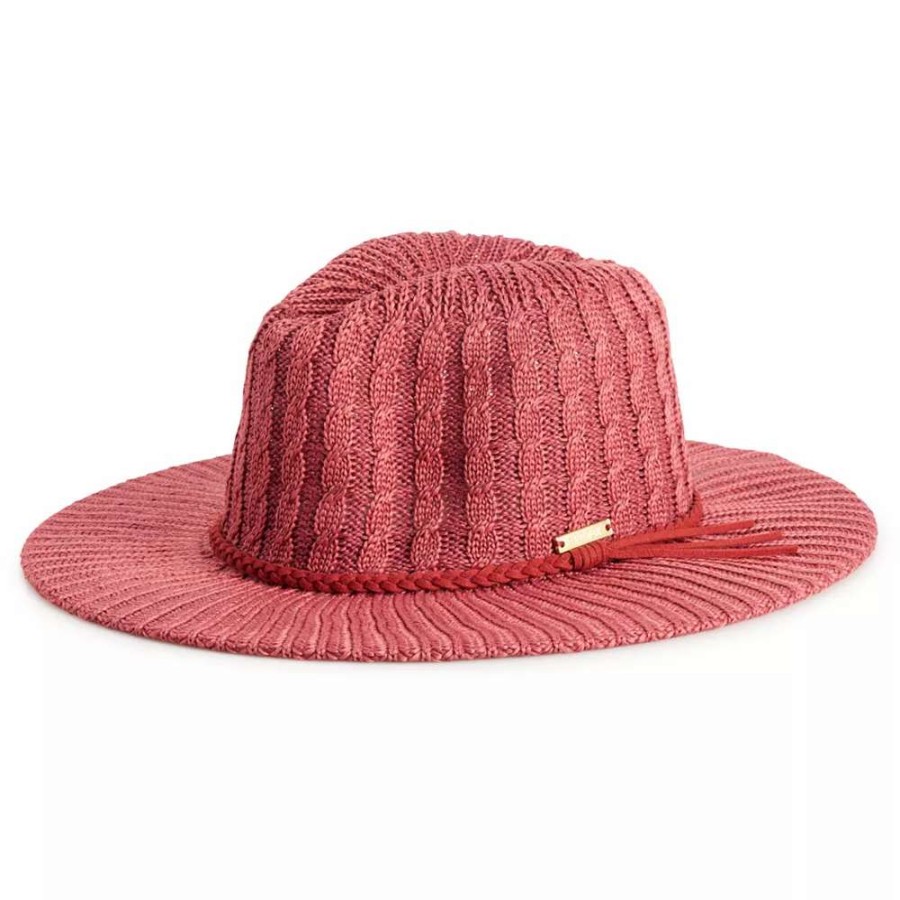 Accessories * | Women'S Nine West Cable Knit Packable Panama Hat