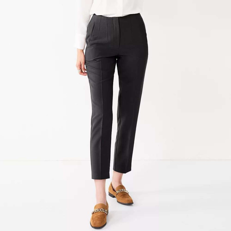 Clothing * | Petite Nine West High-Waisted Tapered Pants