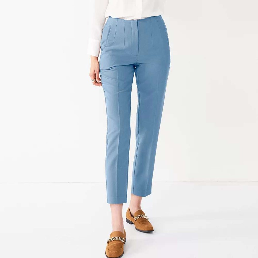 Clothing * | Petite Nine West High-Waisted Tapered Pants