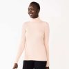 Clothing * | Women'S Nine West Rib Turtleneck Top Faint Whisper