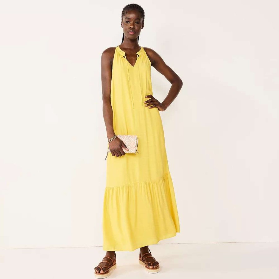 Clothing * | Women'S Nine West Tiered Peasant Maxi Dress