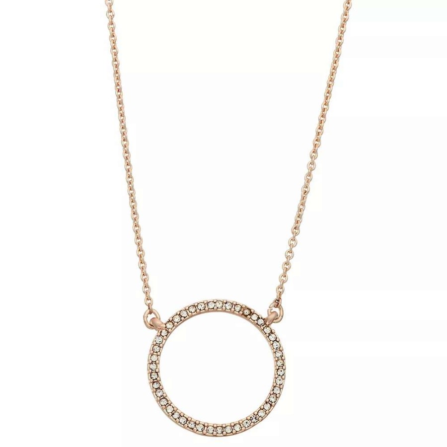 Jewelry * | Nine West Crystal Circle Pendant Necklace