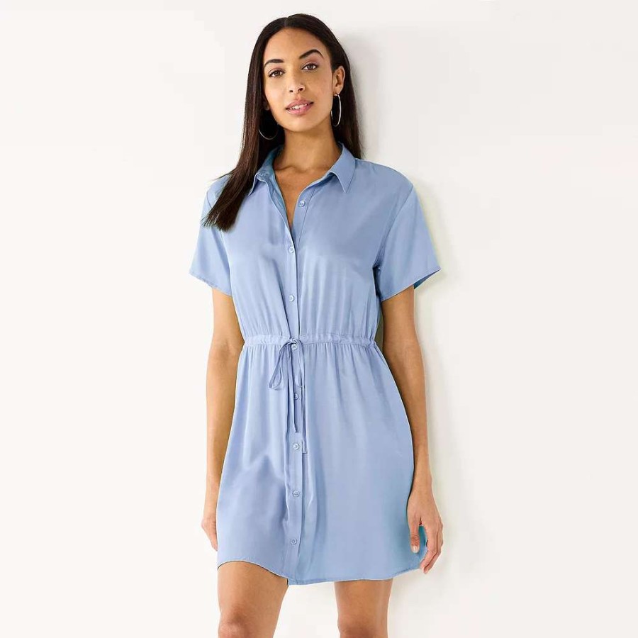 Clothing * | Women'S Nine West Button Down Dress