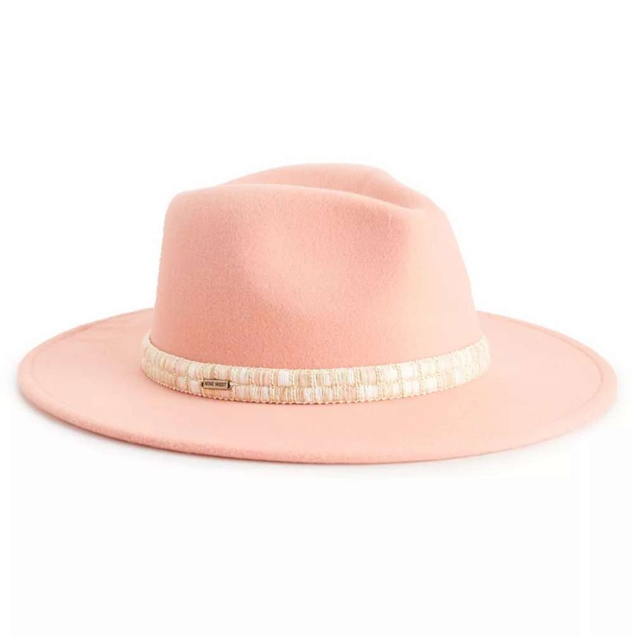 Accessories * | Women'S Nine West Felt Multi-Color Trim Panama Hat