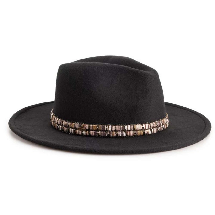 Accessories * | Women'S Nine West Felt Multi-Color Trim Panama Hat