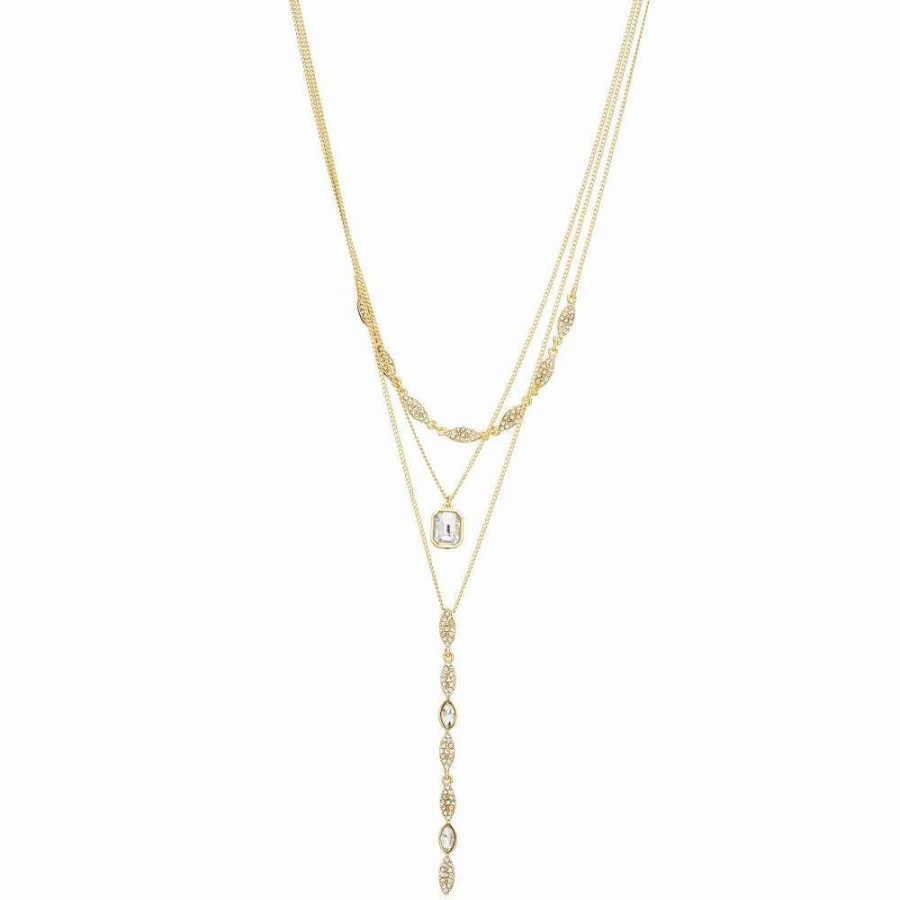 Jewelry * | Nine West Gold Tone 17 Multi Row Necklace