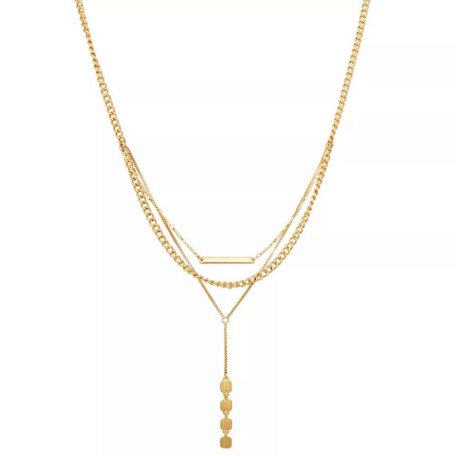 Jewelry * | Nine West Gold Tone Multi-Row Y-Necklace