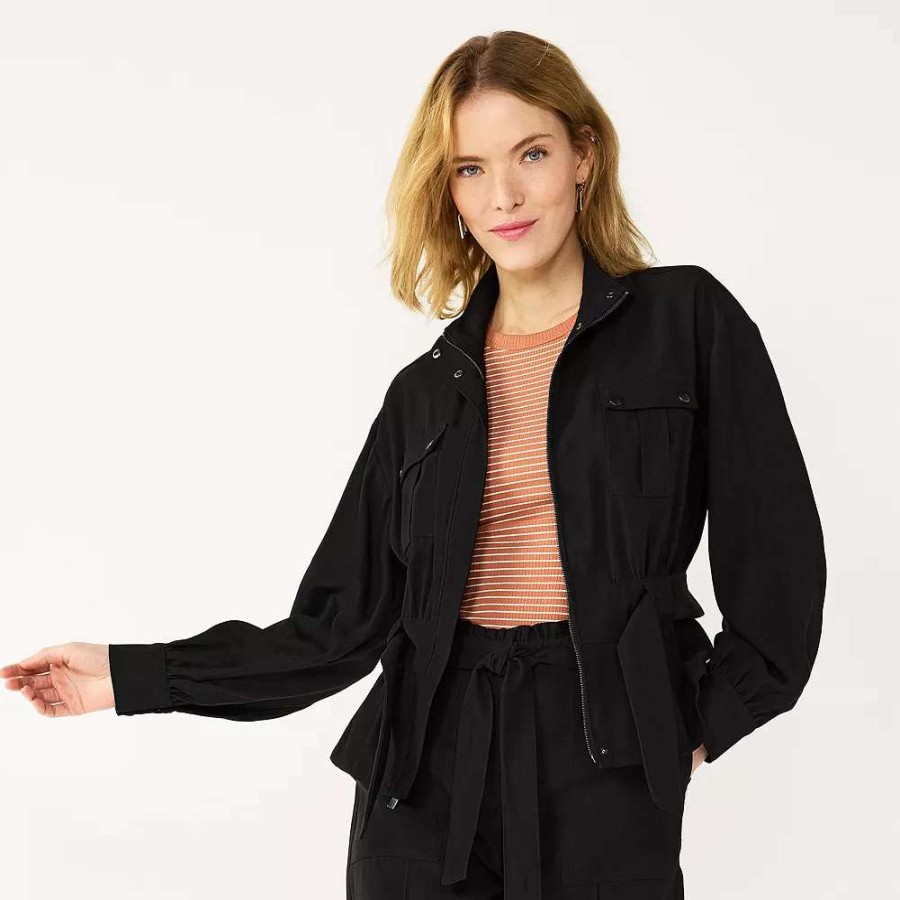 Clothing * | Women'S Nine West Belted Utility Jacket