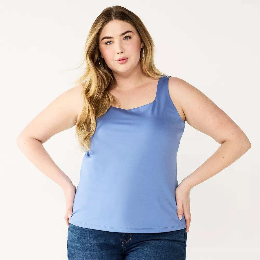 Clothing * | Plus Size Nine West Sculpt Squareneck Tank