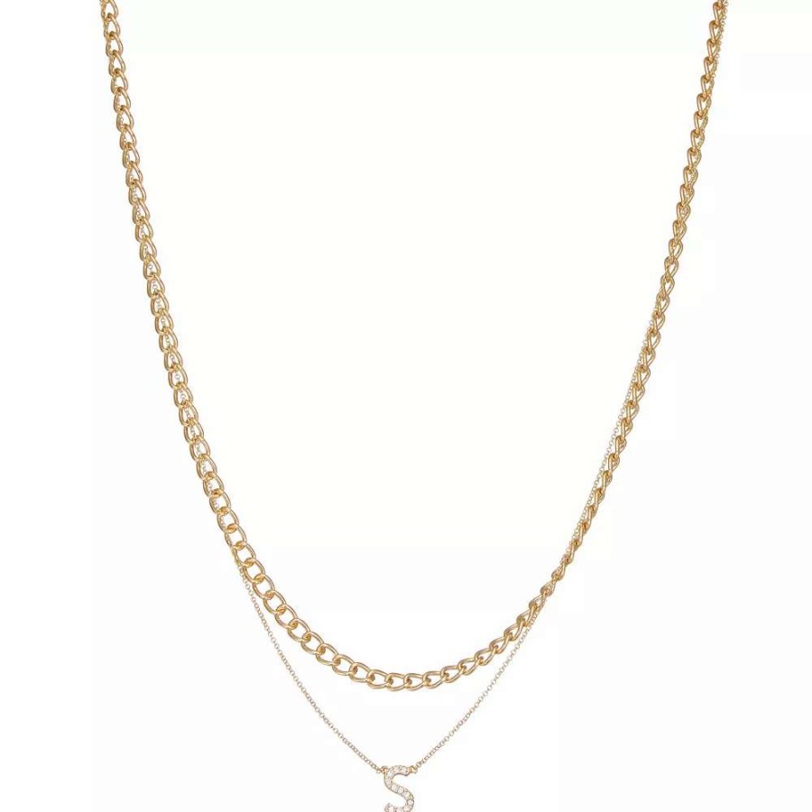 Jewelry * | Nine West Multi-Row Initial "S" Pendant Necklace