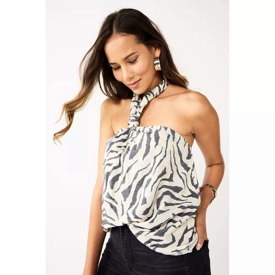 Clothing * | Women'S Nine West Knot Halter Blouse