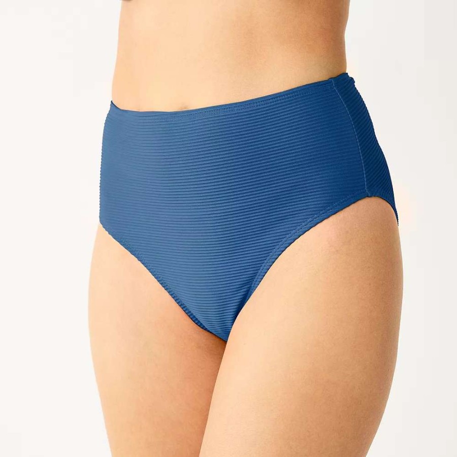 Clothing * | Women'S Nine West High-Waisted Solid Swim Bottom