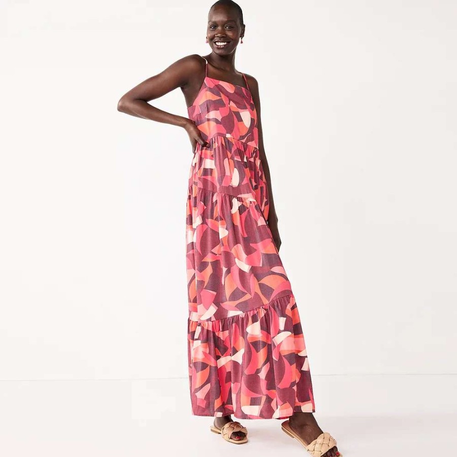 Clothing * | Women'S Nine West Asymmetrical Tiered Maxi Dress