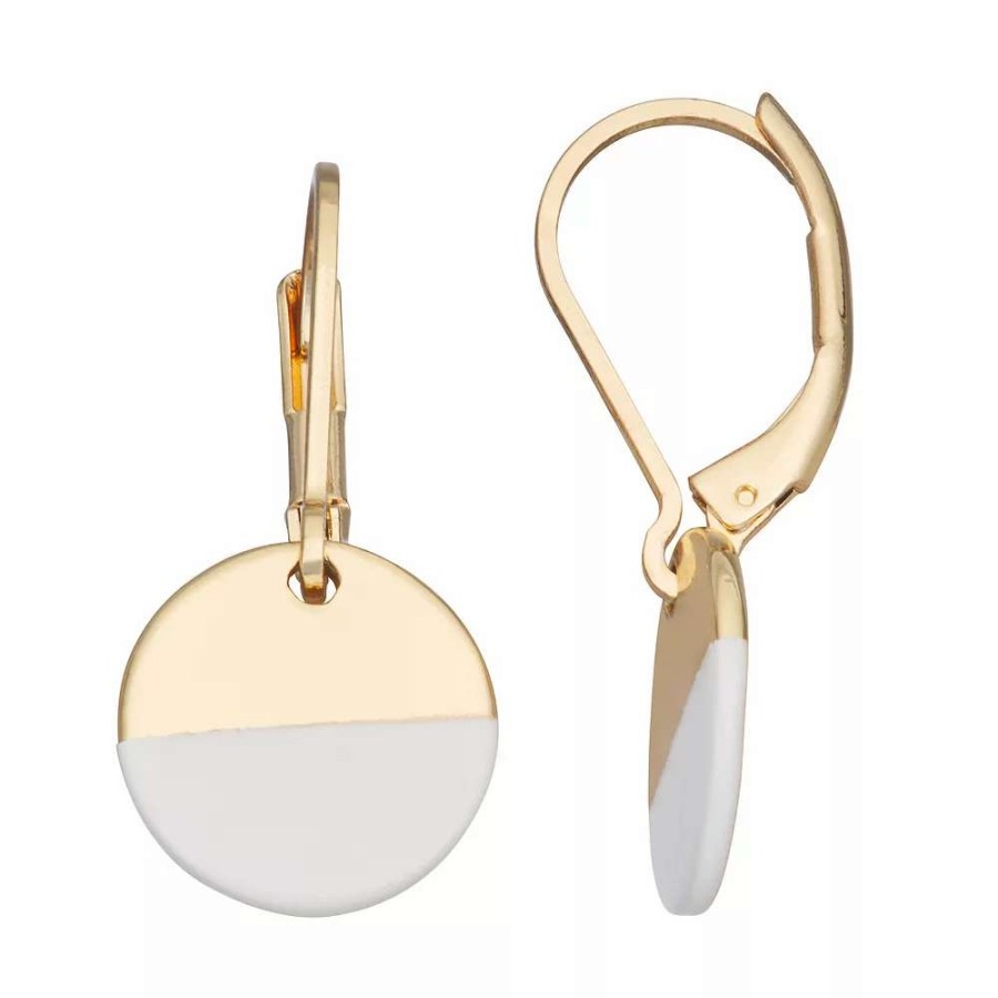 Jewelry * | Nine West Enamel-Dipped Circle Drop Earrings