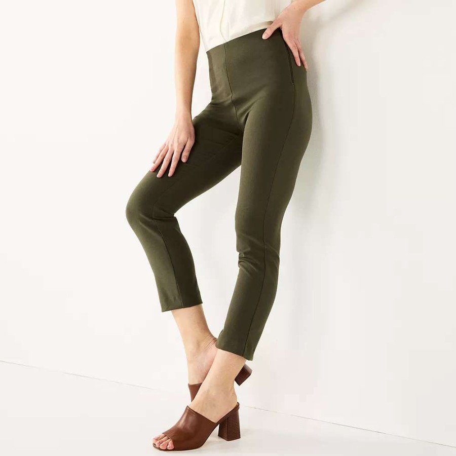 Clothing * | Petite Nine West Side Zip High-Waisted Skinny Ankle Pants