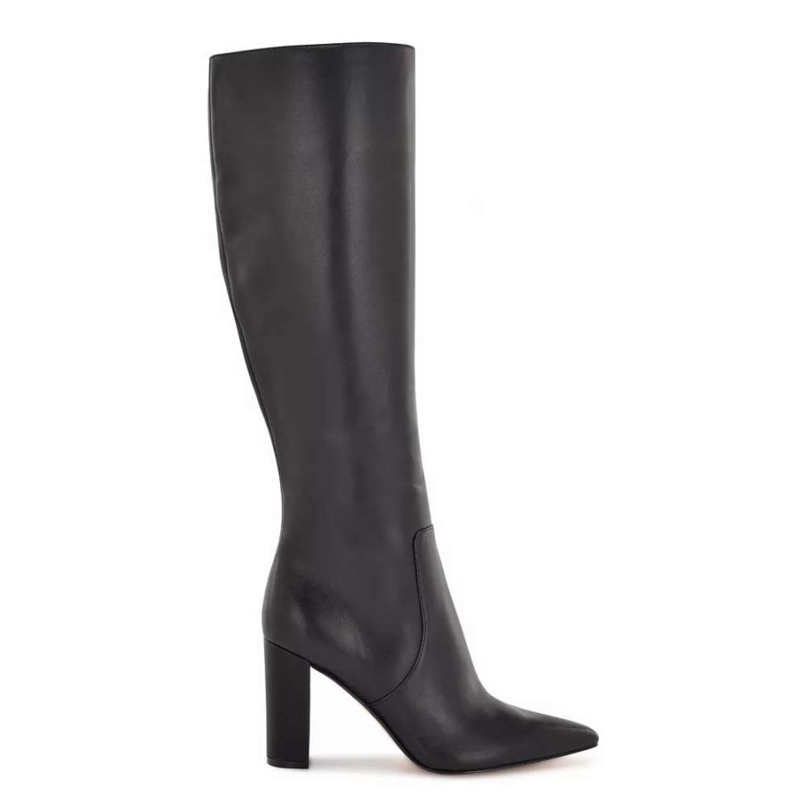 Shoes * | Nine West Danee Women'S Leather Knee-High Boots Black Leather