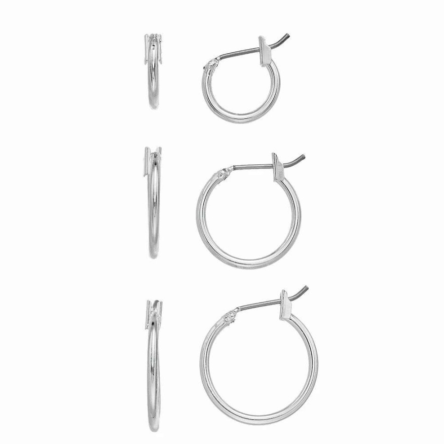 Jewelry * | Nine West Silver Tone Hoop Earring Set