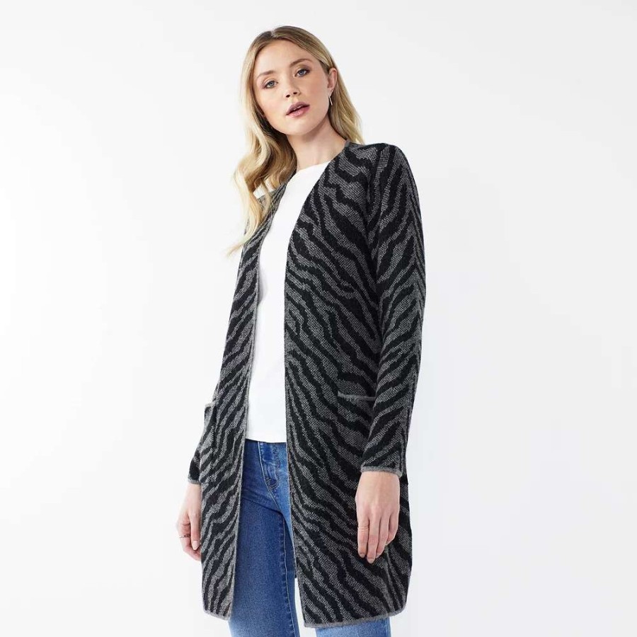 Clothing * | Women'S Nine West Car Coat Cardigan