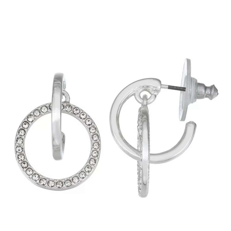 Jewelry * | Nine West Simulated Crystal Orbital Hoop Earrings