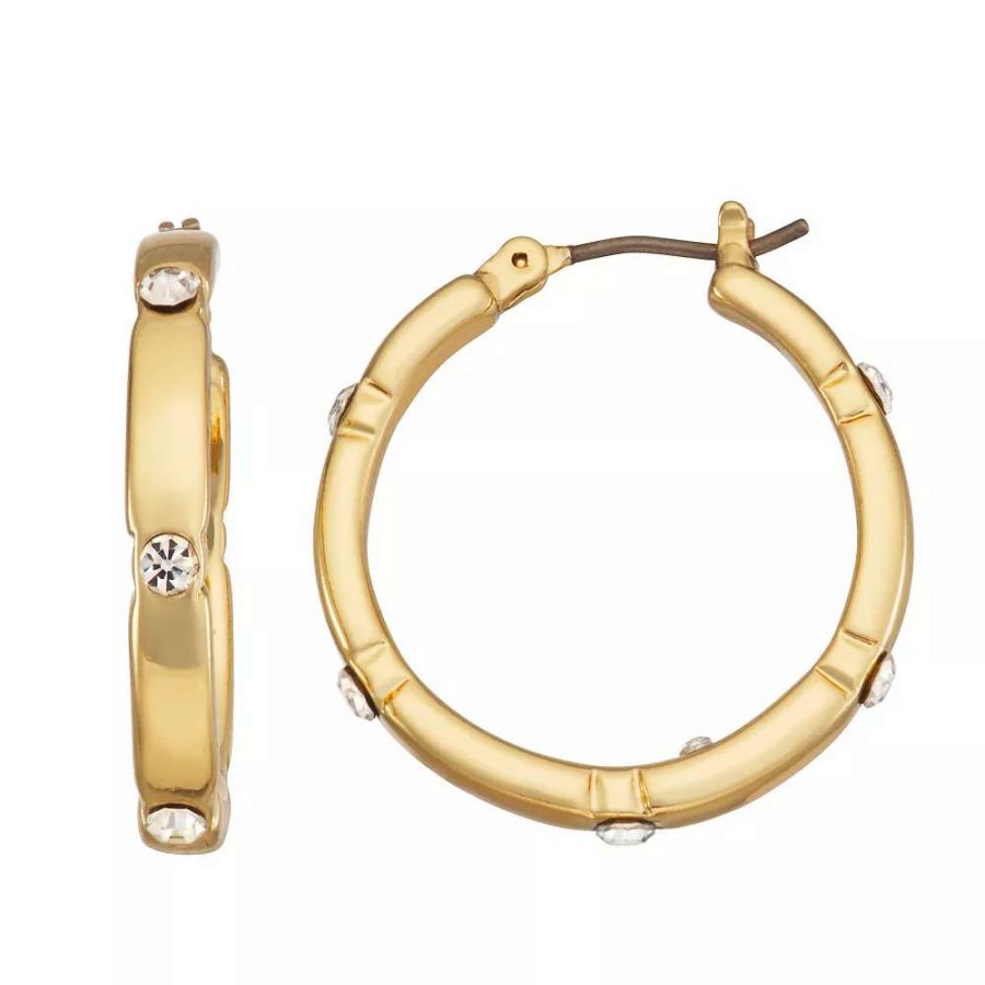 Jewelry * | Nine West Gold Tone Hoop Earrings