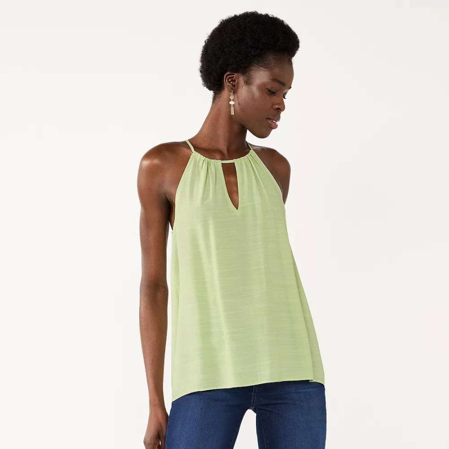 Clothing * | Women'S Nine West High Neck Keyhole Tank