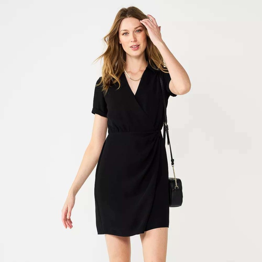 Clothing * | Women'S Nine West Surplice Shirt Dress