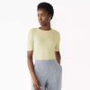 Clothing * | Women'S Nine West Ribbed Fitted Elbow-Sleeve Tee