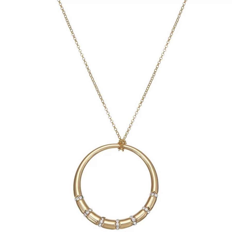 Jewelry * | Nine West Gold Tone Circle Pendant Necklace