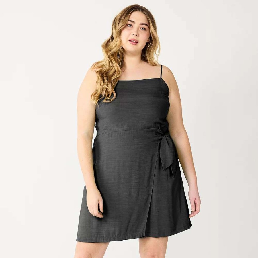 Clothing * | Plus Size Nine West Gathered Side-Tie Sheath Dress